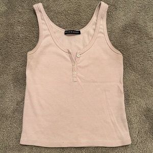 Brandy Melville Striped Button-Up Tank Top